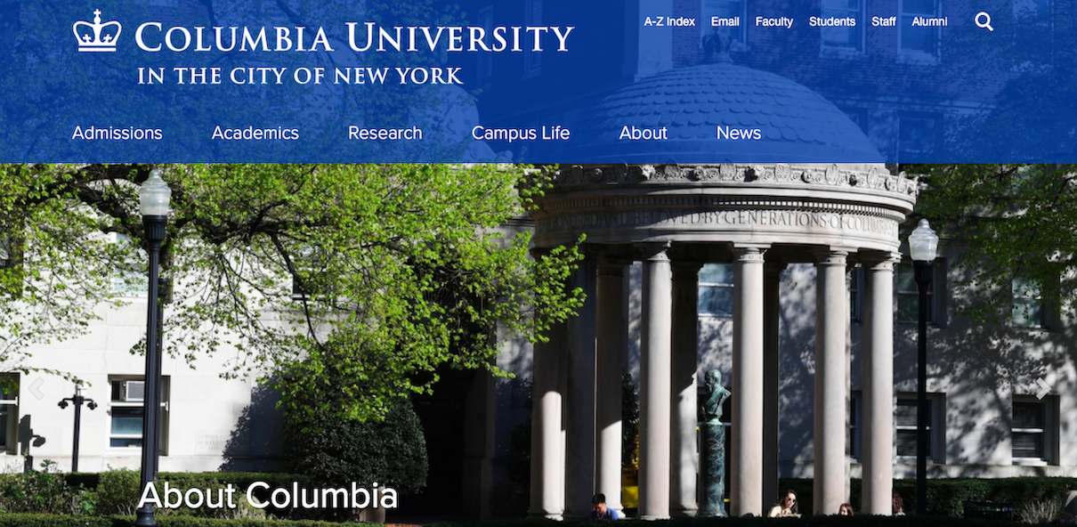 Columbia Main Homepage