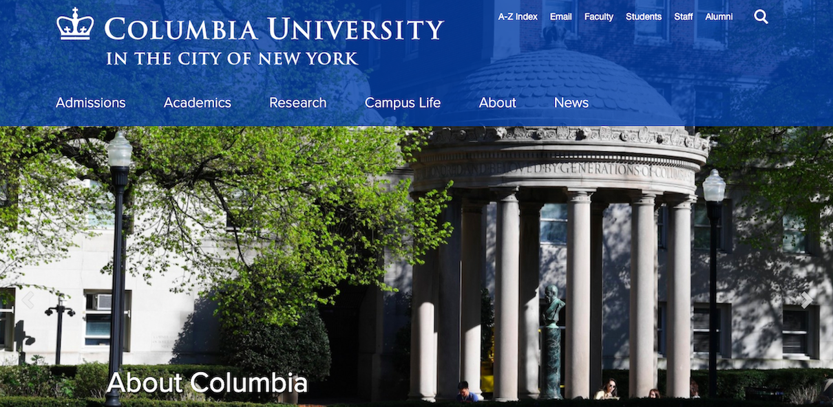 Columbia University Main Homepage