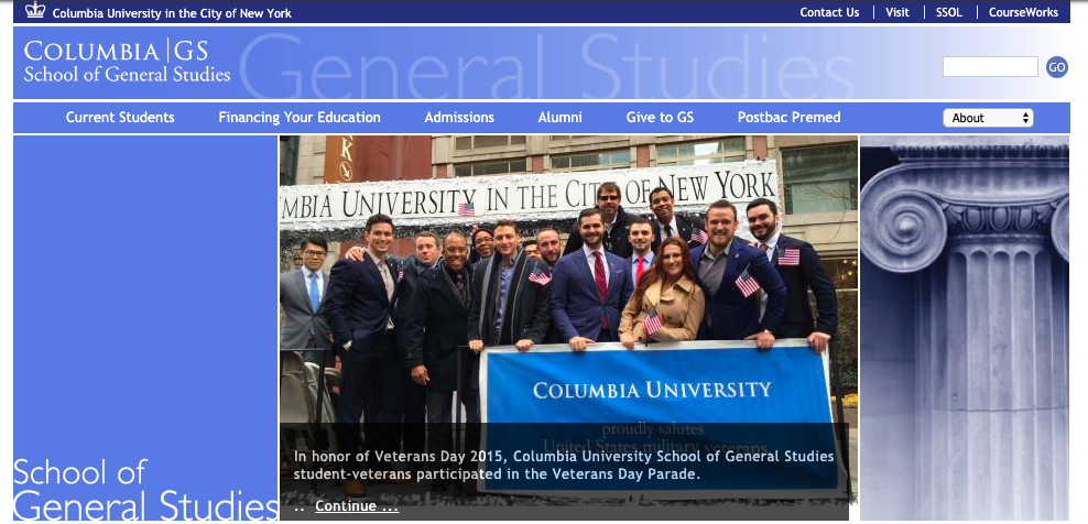 Old Columbia School of General Studies Homepage