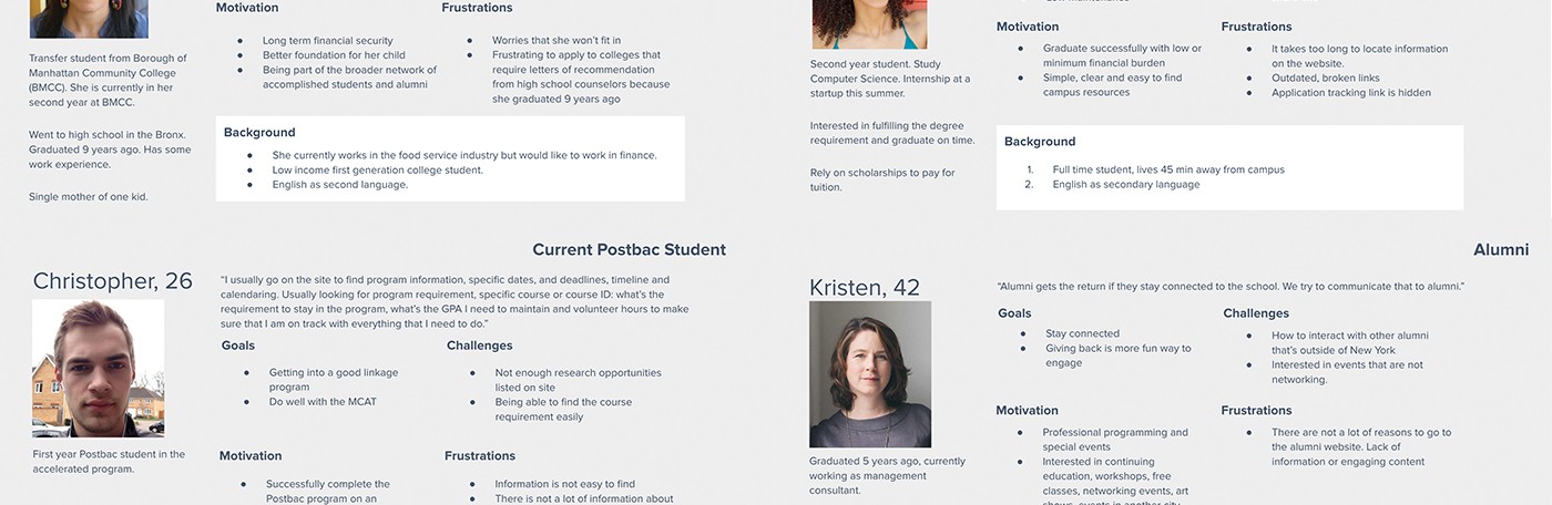 screenshots of personas that we generated through the user research